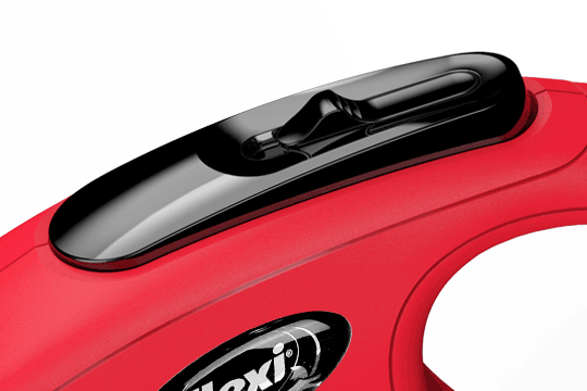 Flexi New Classic Cord Dog Leash with a comfortable braking system. Flexi braking systems are not only intuitive and smooth, but they also react in a split second Red.