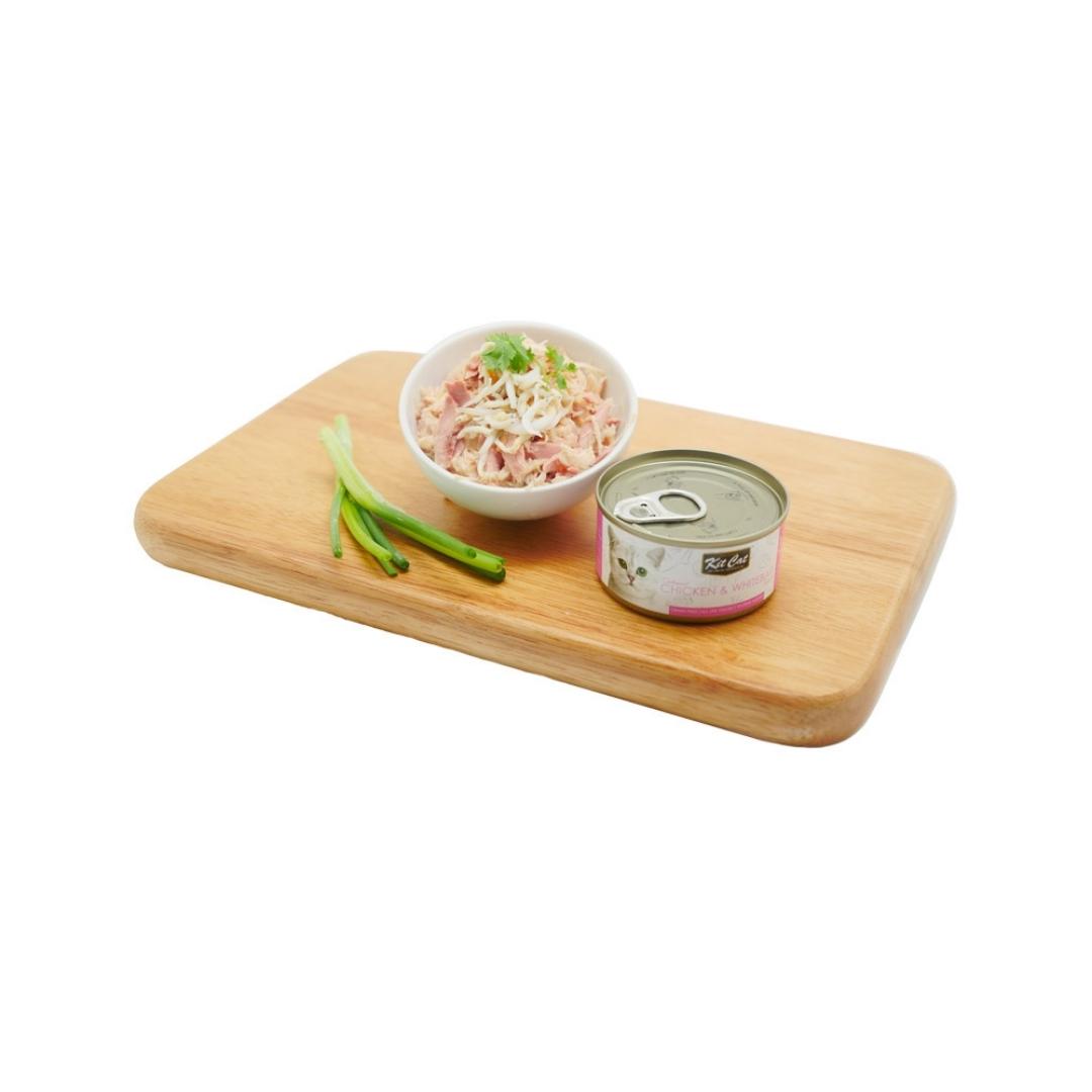 Kit Cat Chicken & Whitebait Toppers Cat Wet Food is Made from natural ingredients without added colors or preservatives; this wet food is a healthy and tasty choice for your feline friend AD.