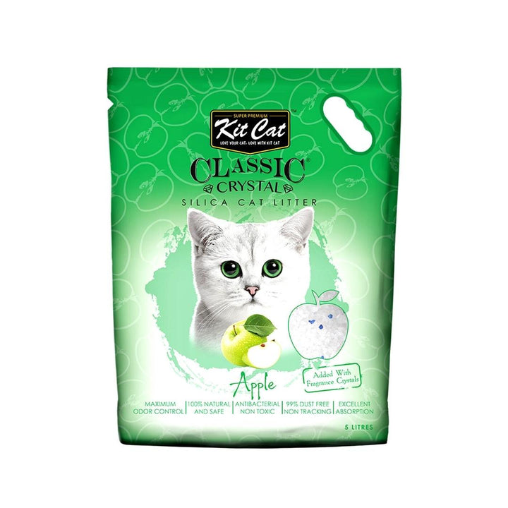 Kit Cat Classic Crystal Cat Litter Apple 5L Petz.ae