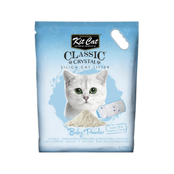 Kit Cat Classic Crystal Cat Litter Baby Powder 5L Petz.ae