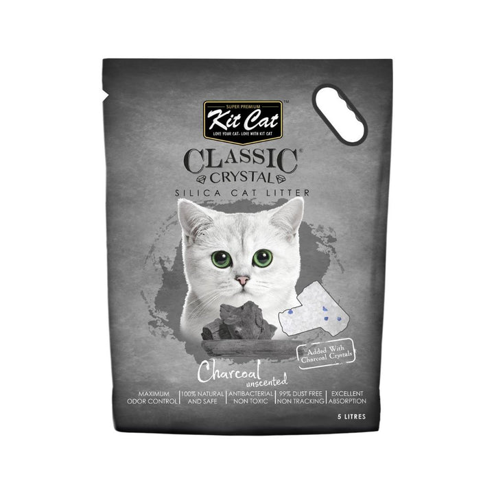 Kit Cat Classic Crystal Cat Litter Charcoal 5L Petz.ae