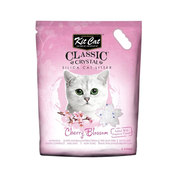 Kit Cat Classic Crystal Cat Litter Cherry Blossom has no chemical additive and is not harmful to pets or humans making it the most ideal cat litter for your kittens and cats.
