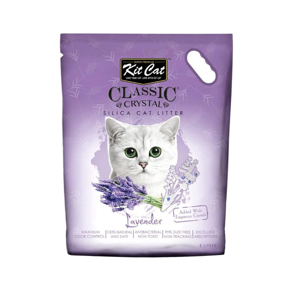 Kit Cat Classic Crystal Cat Litter Lavender Contains No harmful chemicals, dyes, or make any attempt to change what is naturally occurring.