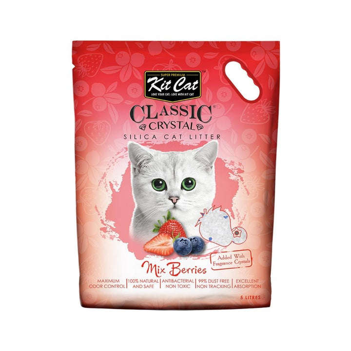 Kit Cat Classic Silica Crystal Cat Litter Mix Berries a hygienic litter that consists of mineral beads that are at least 4 times more effective than conventional cat litter.