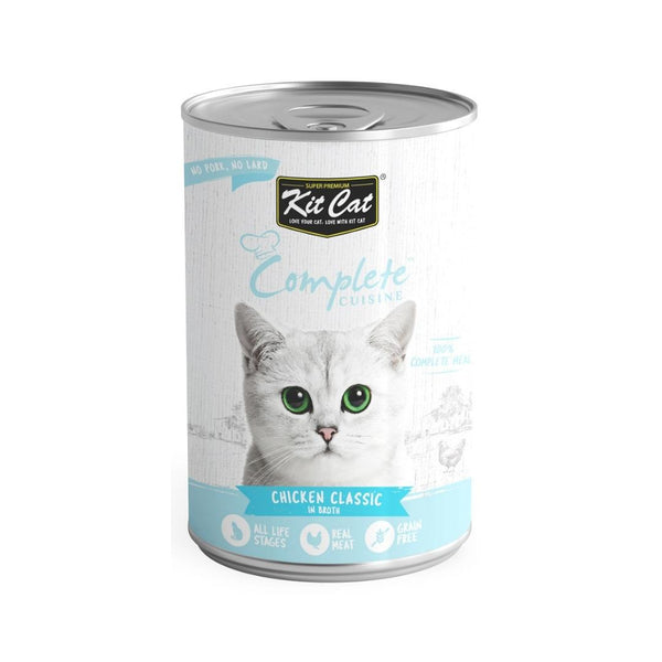 Kit Cat Complete Cuisine Chicken Classic In Broth is created to provide your cats with a complete meal that Is effortless and convenient.