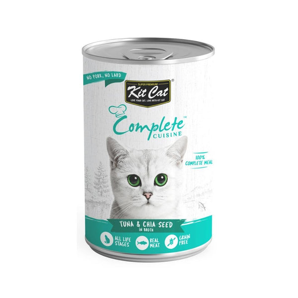 Kit Cat Complete Cuisine Tuna And Chia Seed In Broth is created to provide your cats with a complete meal that Is effortless and convenient.