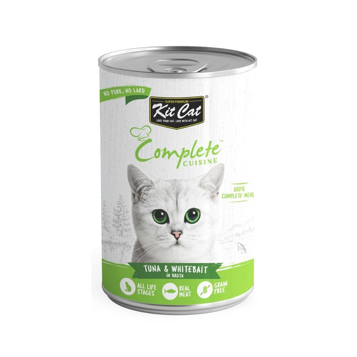 Kit Cat Complete Cuisine Tuna And Whitebait In Broth is created to provide your cats with a complete meal that Is effortless and convenient.