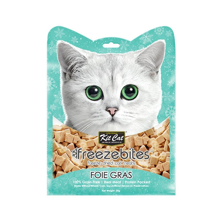 Kit Cat Freeze Bites Foie Gras Duck Liver Cat Treatsa is a healthy and protein-rich snack for those with food allergies, stomach sensitivities, or a restricted diet.