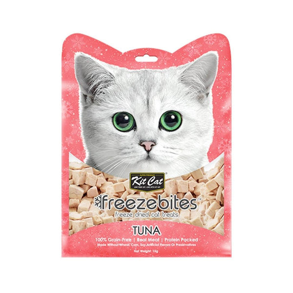 Kit Cat Freeze Bites Tuna Cat Treats we gently steam and then freeze dry these treats to lock in nutrients and concentrate natural flavors.