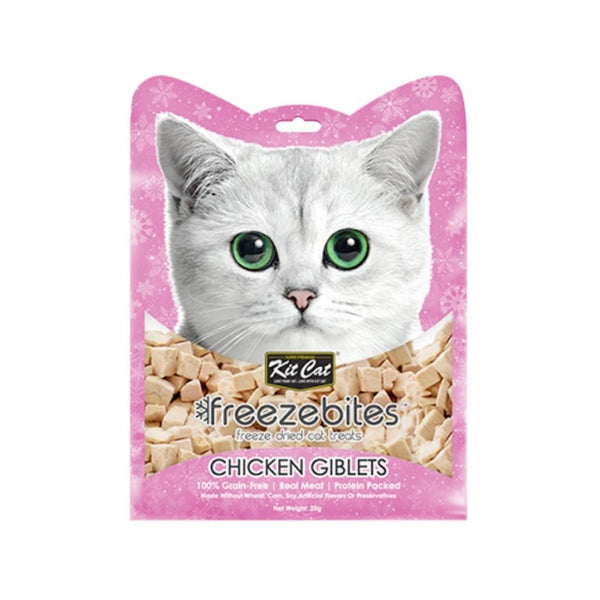 Kit Cat Freeze Dried Chicken Giblets Cat Treats are ideal for picky eaters, cats with food allergies, stomach sensitivities, or those on a restricted diet.