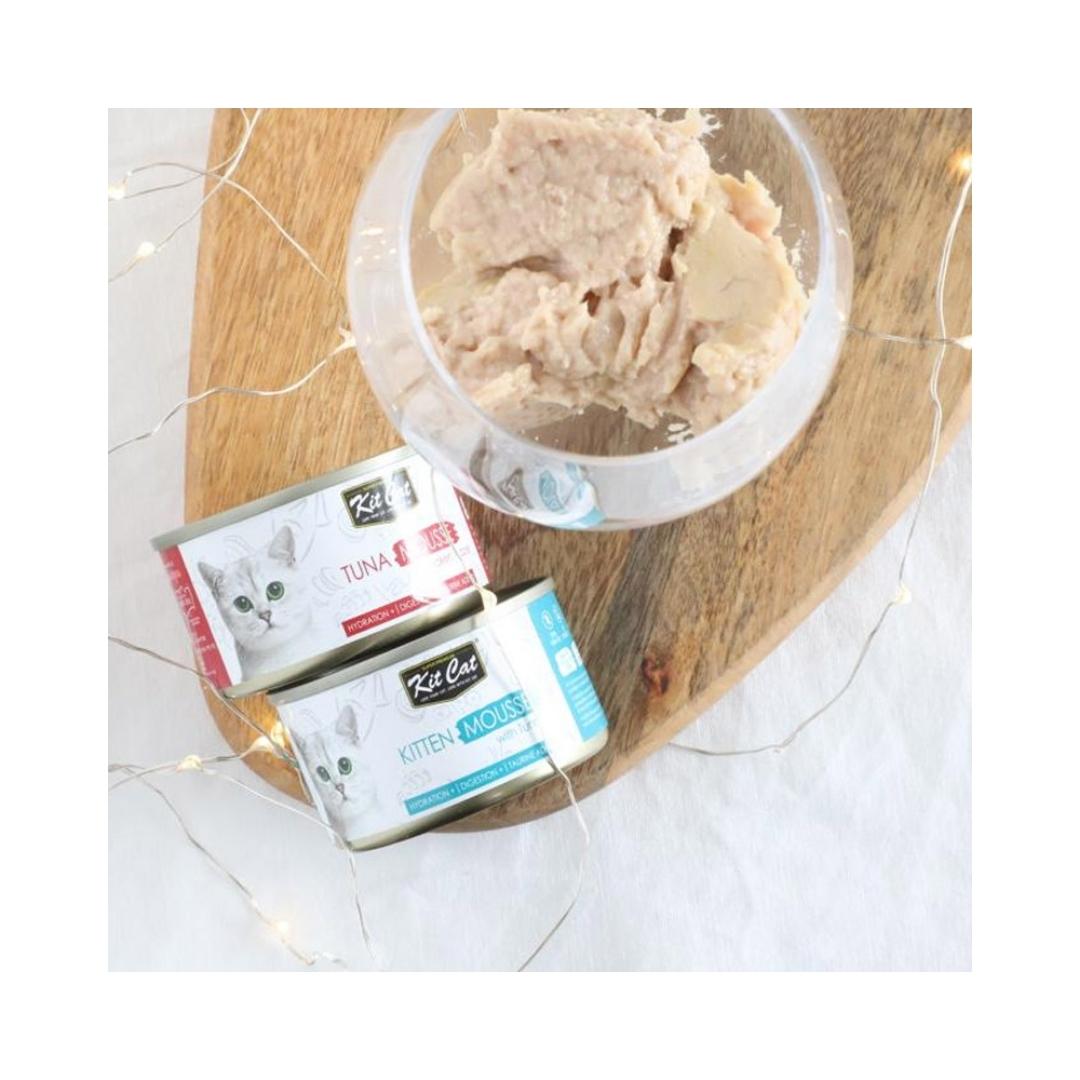  Elevate your kitten's dining experience with Kit Cat Kitten Mousse With Tuna, a grain-free wet cat food that provides wholesome nutrition for all life stages AD.