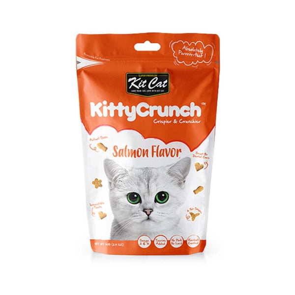 Treat your cat to the delightful crunch of Kit Cat Kitty Crunch Salmon Flavor, meticulously crafted by cat-loving nutritionists.