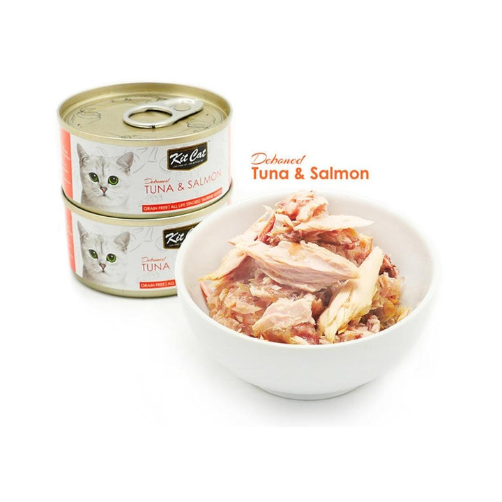 Treat your feline companion to the finest cuisine with Kit Cat Tuna & Salmon Cat Wet Food. Elevate mealtime into a delightful experience Full.