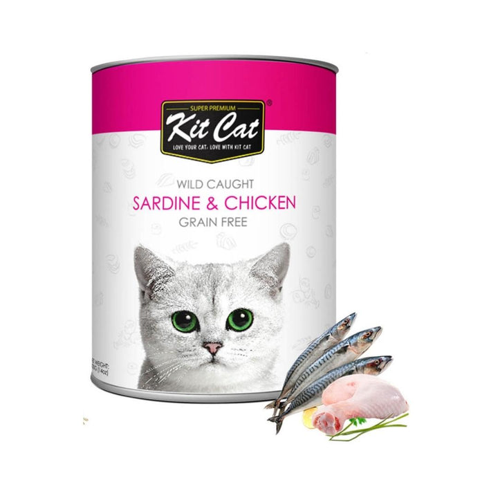 Experience the essence of the wild with Kit Cat Wild Caught Sardine & Chicken – where each bite celebrates nutrition and natural flavors for your discerning feline friend Full.