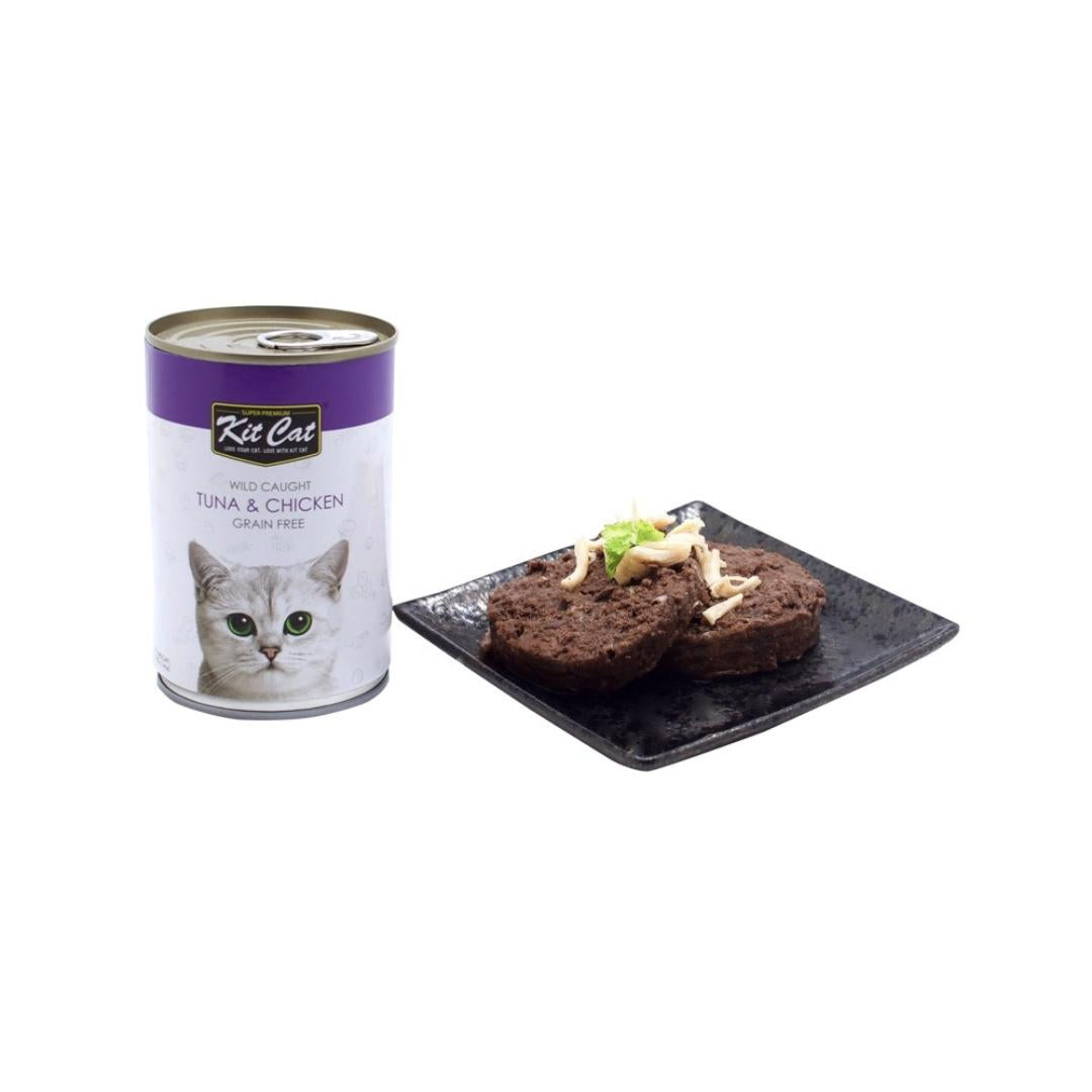 Kit Cat Wild Caught Tuna & Chicken Cat Wet Food - Premium Grain-Free Nutrition, 400g - AD