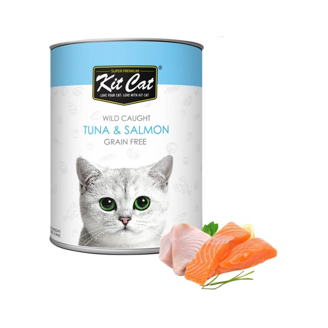 Elevate your cat's dining experience with Kit Cat Wild Caught Tuna & Salmon – where each meal is a harmonious blend of nutrition and flavor, ensuring your cat's overall well-being and satisfaction Full.