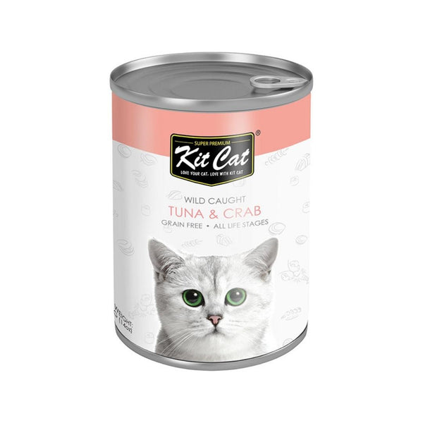 Kit Cat Wild Caught Tuna with Crab Canned Cat Food 400g Petz.ae Dubai Pet Store