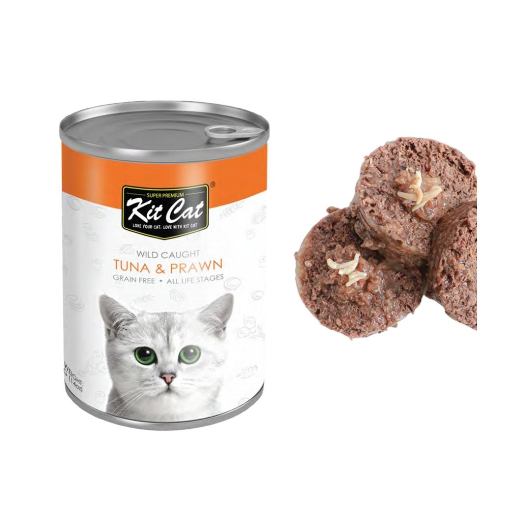 Kit Cat Wild Caught Tuna with Prawn Canned Cat Food 400g Petz.ae Dubai Pet Shop UAE