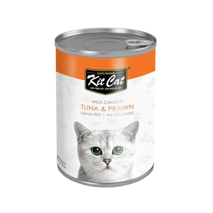 Kit Cat Wild Caught Tuna with Prawn Canned Cat Food 400g Petz.ae Dubai Pet Shop