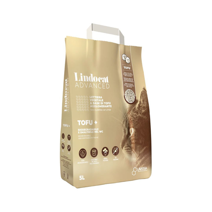 Lindocat Biodegradable Advanced Tofu Plus Cat Litter Tofu + is a cat litter made from 100% tofu, a completely biodegradable and environmentally friendly derivative of soy.