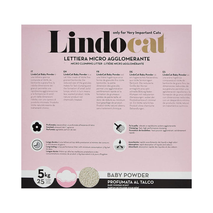 LindoCat Baby Powder is a cat litter made of 100% fine-grained bentonite; the reduced size of the granules makes for fast clumping and the formation of small. 3