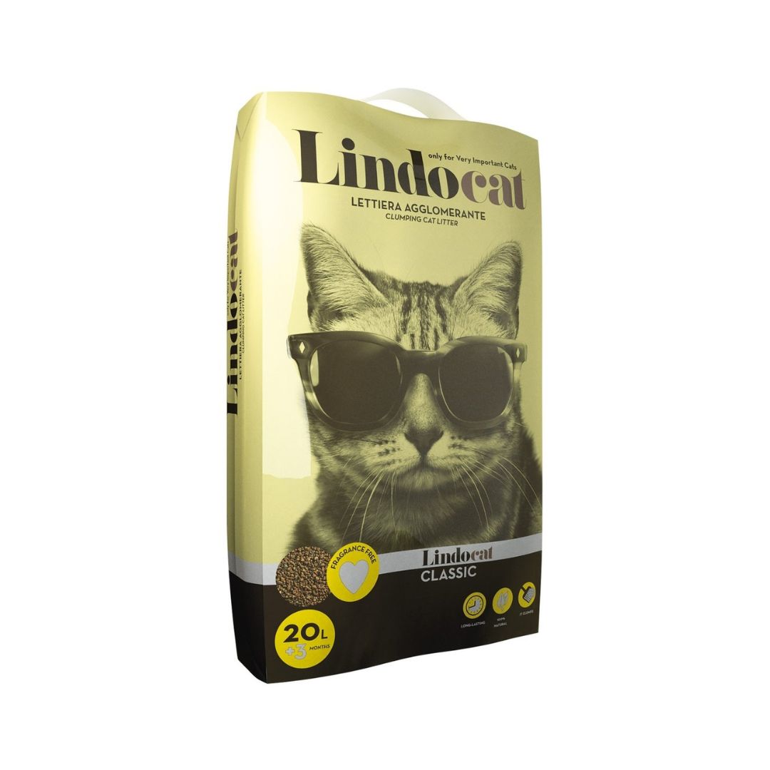 Lindocat Natural Bentonite Classic Fragrance-Free Cat litter is a first-class performance clumping cat litter. 20l