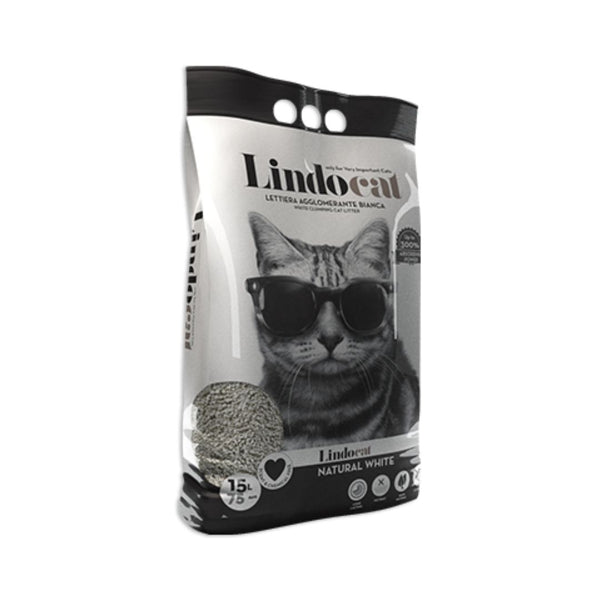 Lindocat White Bentonite Natural White Cat Litter 15L is a first-class performance clumping cat litter.