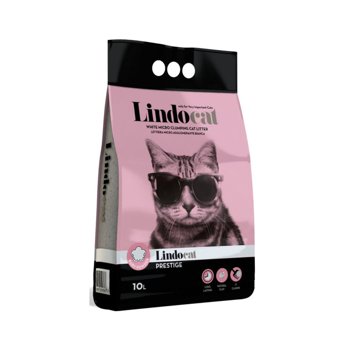 Lindocat White Bentonite Prestige Baby Powder cat litter Fragrance is a high-quality hygienic clumping litter  2