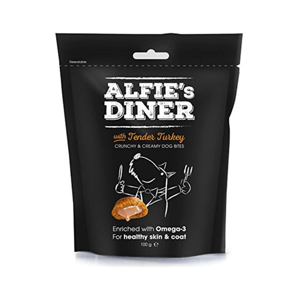 Elevate your dog's snacking experience with the finest gourmet treats – M&C Alfie's Diner Tender Turkey Dog Treats.
