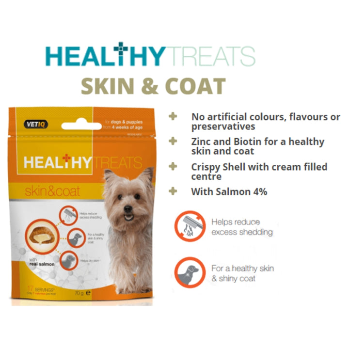 Unveil the secret to a lustrous coat and happy skin with VETIQ Healthy Treats Skin & Coat – the perfect indulgence for your beloved dogs and puppies. - 2