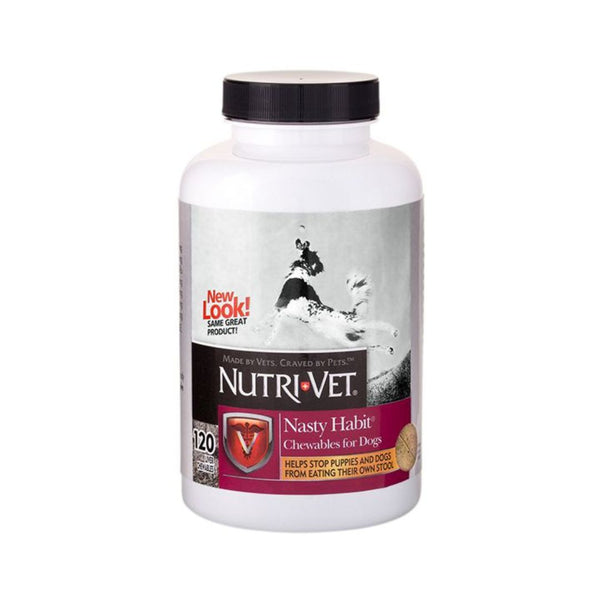 Nutri-Vet Nasty Habit™ Chewable Tablets for dogs are an effective, solution designed to help adult dogs and puppies kick the bad habit of eating feces.