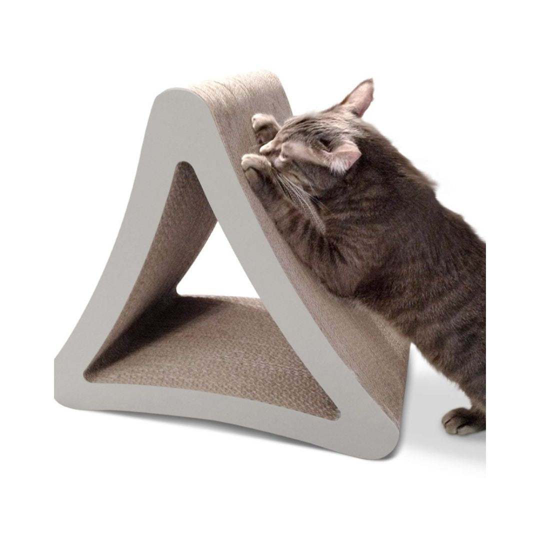 PetFusion’s 3-sided Vertical Cat Scratching Post offers an attractive alternative to cats that prefer both vertical and cardboard scratching. 