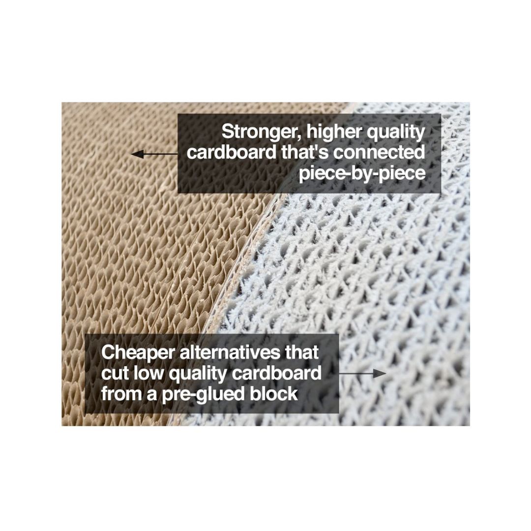 PetFusion’s Cat Scratcher Lounge serves double duty as both a cat scratcher and a lounge that promises to keep your finicky companions coming back for more.