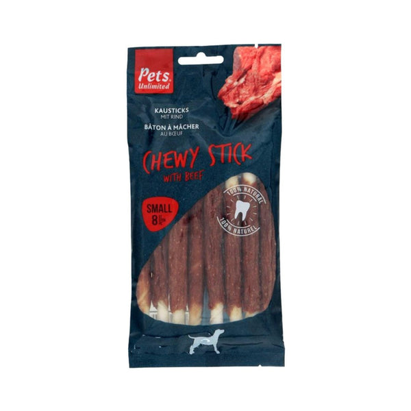 Pets Unlimited Chewy Sticks with Beef Dog Treats - Front Bag