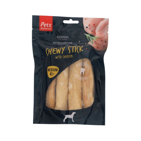 Pets Unlimited Chewy Sticks with Chicken Medium Dog Treats - Front Bag