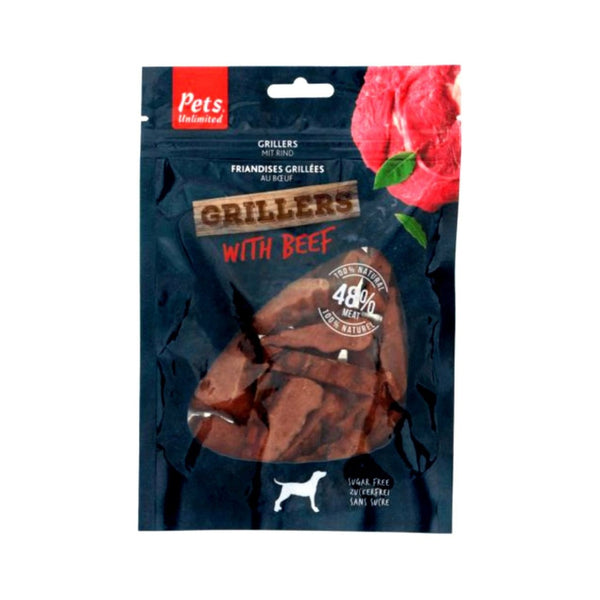 Pets Unlimited Grillers with Beef Dog Treats - Front Bag