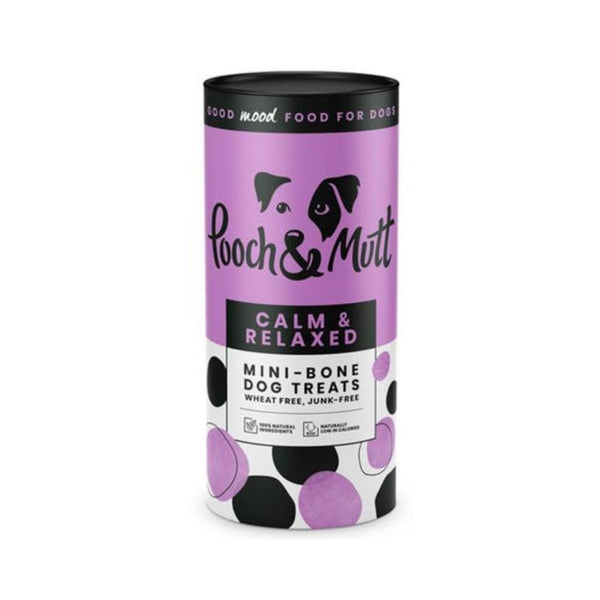 Pooch & Mutt Calm & Relaxed Dog Treats are hand baked and expertly blended to help keep your dog calm.