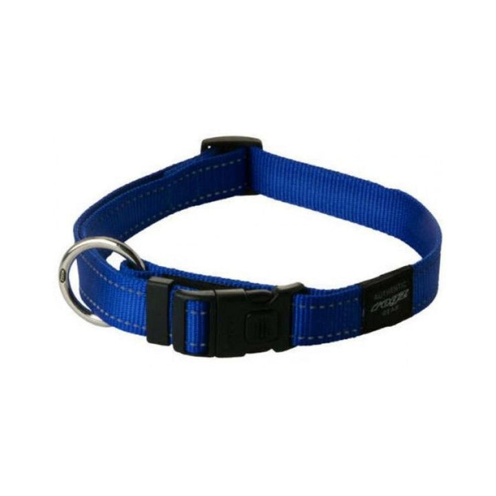 Rogz Utility Reflective Stitching Dog Collar Blue Petz.ae