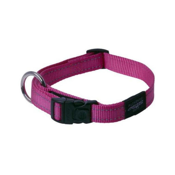 Rogz Utility Reflective Stitching Dog Collar Pink Petz.ae