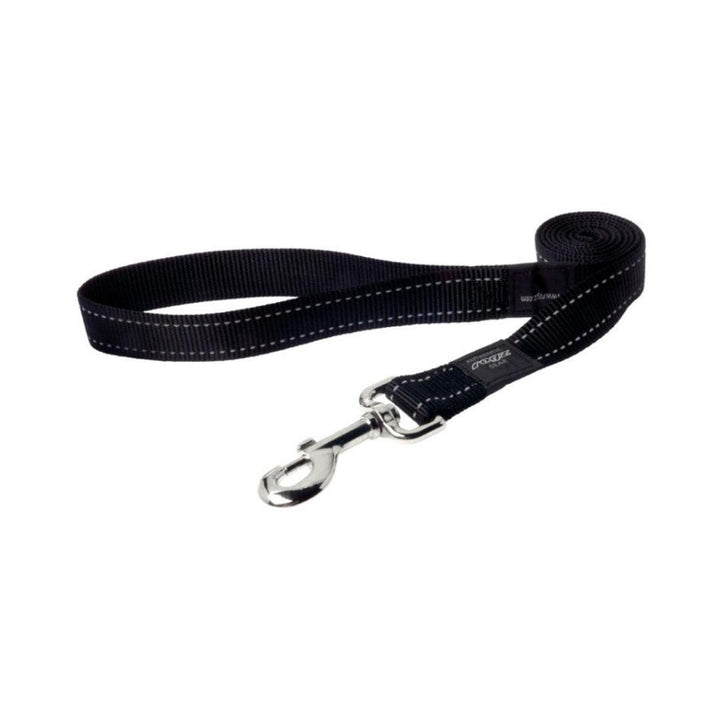 Rogz Utility Reflective Stitching Dog Lead Black Petz.ae Dubai Pet Store