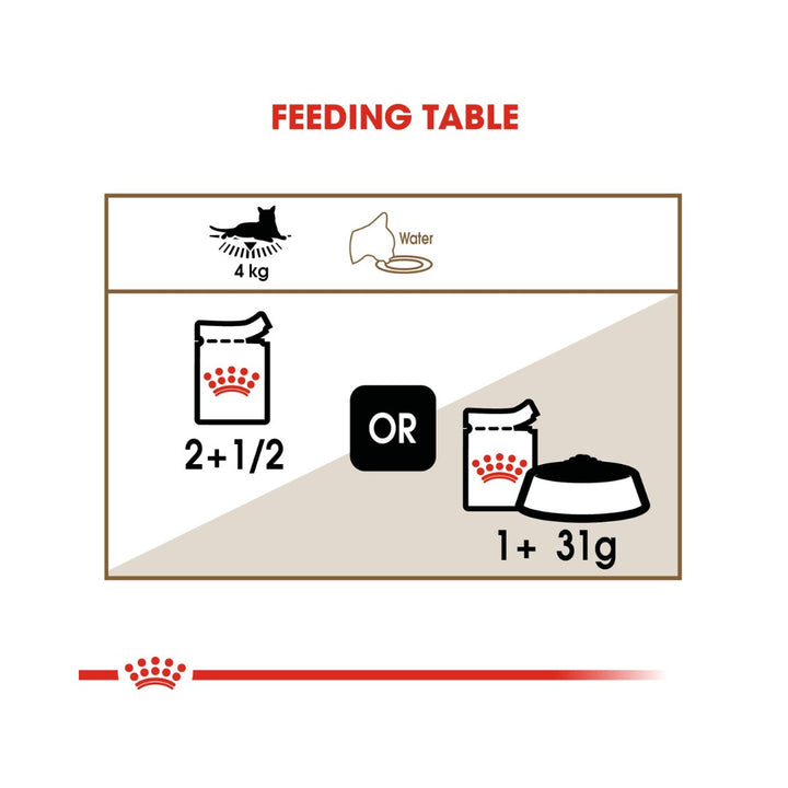 Royal Canin Ageing 12+ in Jelly Wet Cat Food - Feeding Guide 
