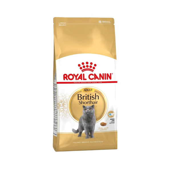 Royal Canin British Shorthair Adult Cat Dry Food - 4kg front pack.