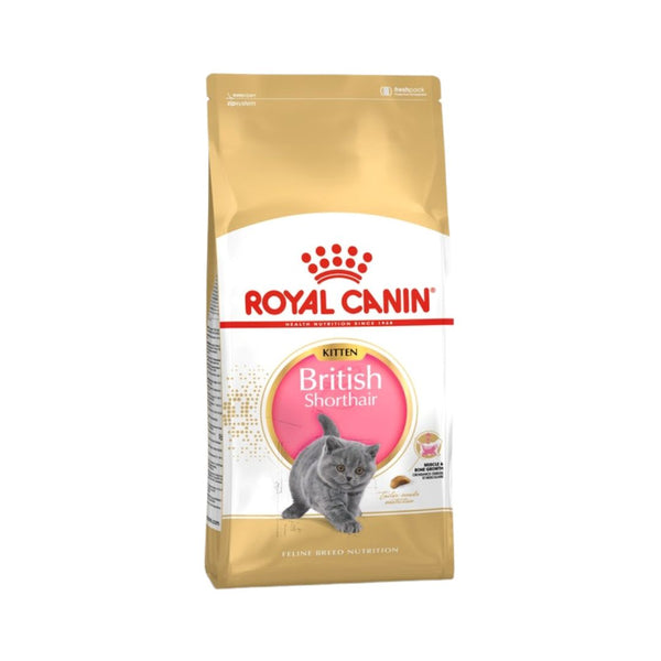 Royal Canin British Shorthair Kitten Dry Food - 2kg front pack.