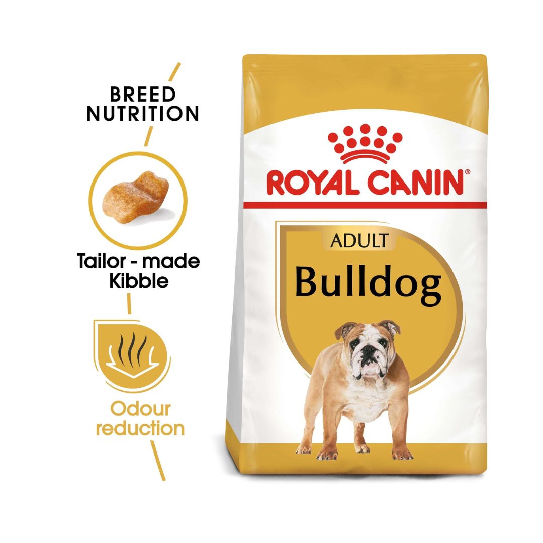 Royal Canin Bulldog Adult Dog Dry Food, 12kg bag - Benefits.