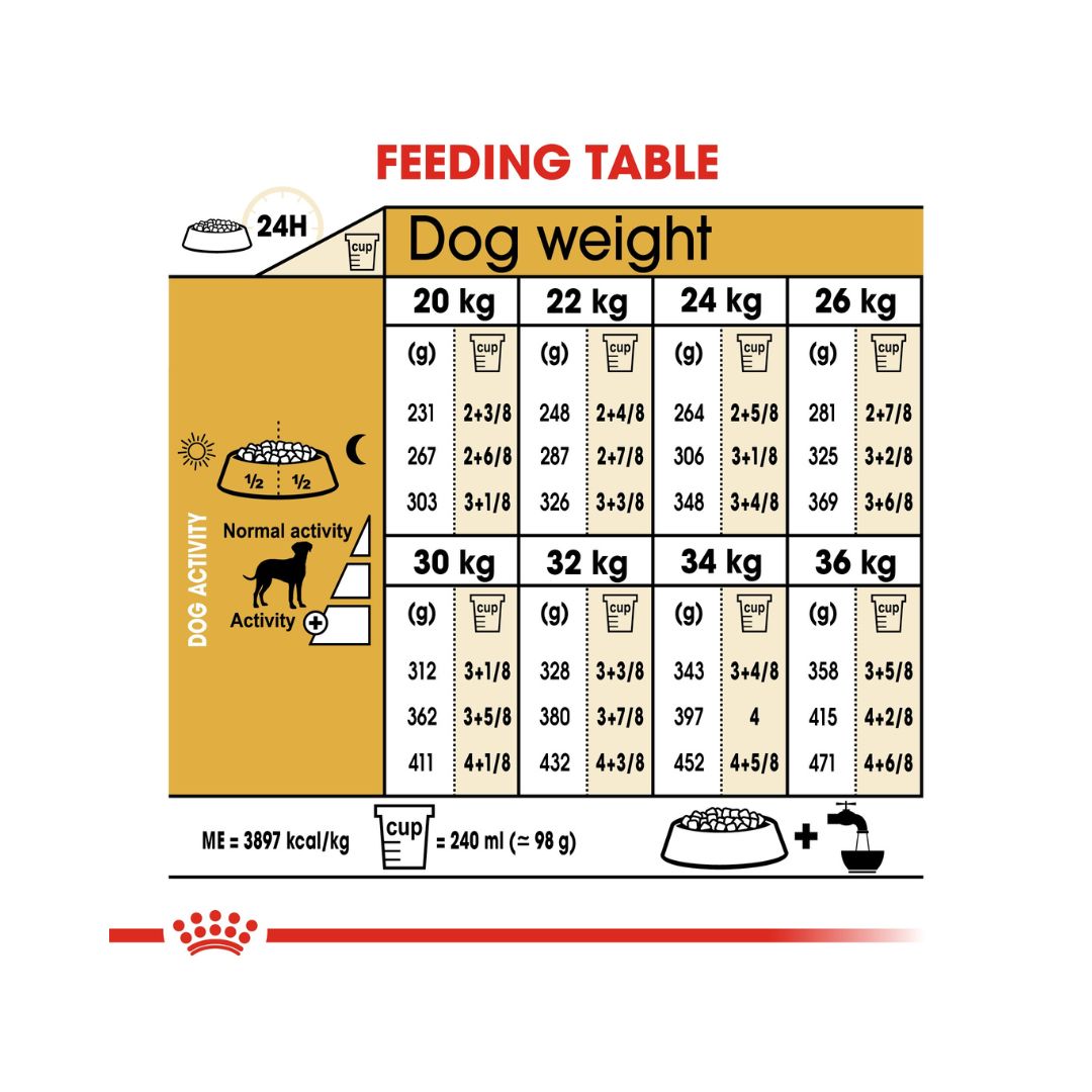 Royal Canin Dalmatian Adult Dog Dry Food, 12kg pack - Feeding Guide.