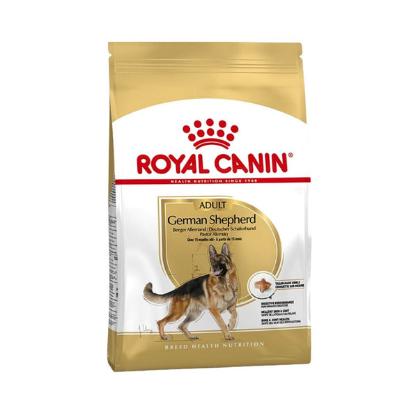 Royal Canin German Shepherd Adult Dog Dry Food Front Bag.