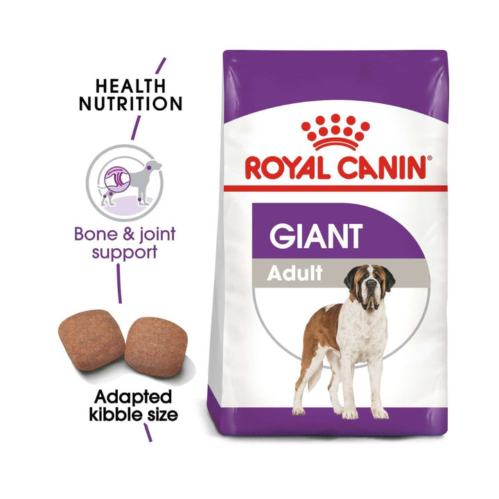 Royal Canin Giant Adult dog dry food is suitable for adult dogs weighing 45kg and over and is specially formulated for the nutritional needs of giant dogs 2.