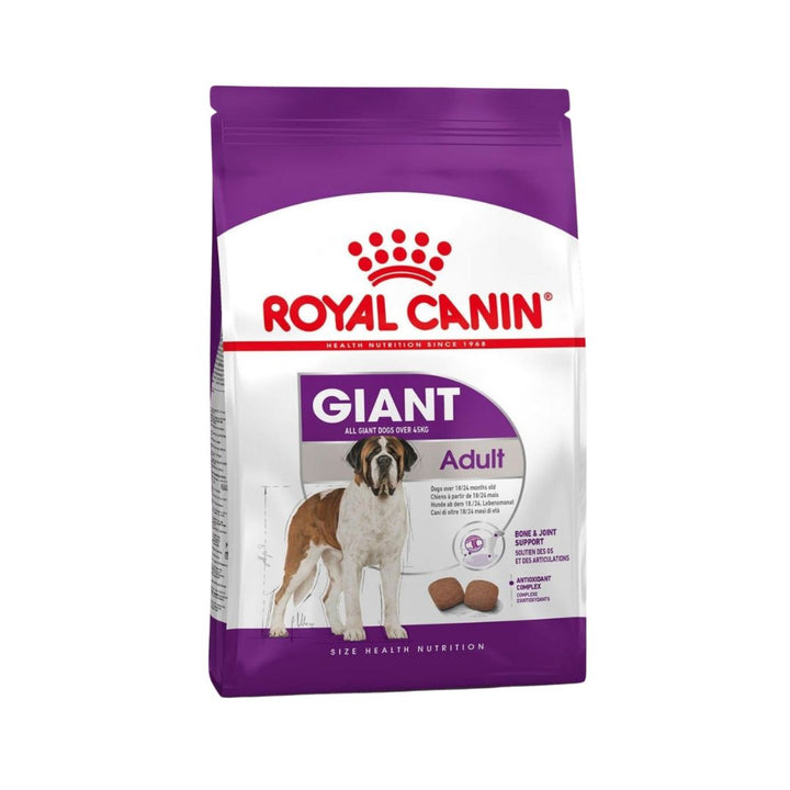 Elevate your giant dog's nutrition with Royal Canin Giant Adult Dry Dog Food, offering tailored support for their size, joints, and overall health. Make every meal a step towards a vibrant and happy life for your majestic companion.