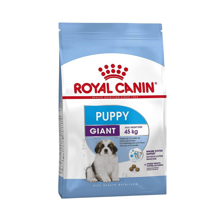 Royal Canin Giant Puppy Dry Food Complete feed for giant puppies Up to 8 months old. Specially formulated to support the nutritional needs of giant-breed puppies. 