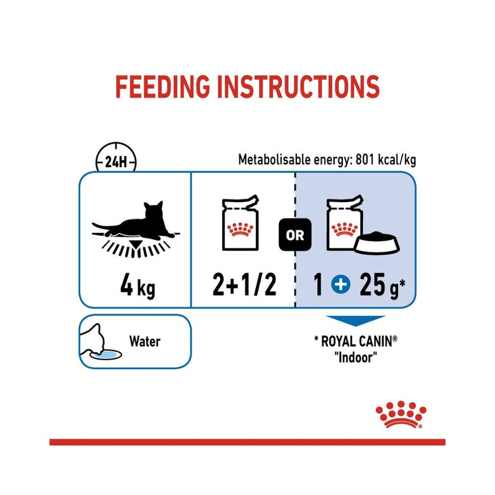 Royal Canin Indoor Sterilised Jelly Cat Wet Food - Feeding Guide 